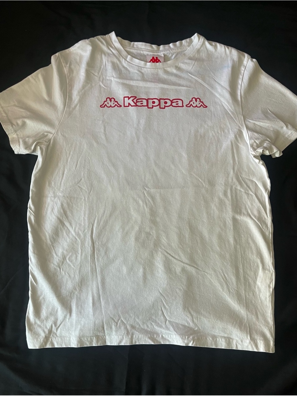 Kappa White Short-Sleeve Red Logo T-Shirt